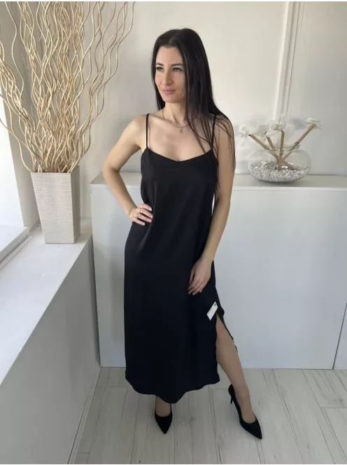 New Look (M) Fekete Pántos, Oldalt Sliccelt Mellbevarrásos Ruha