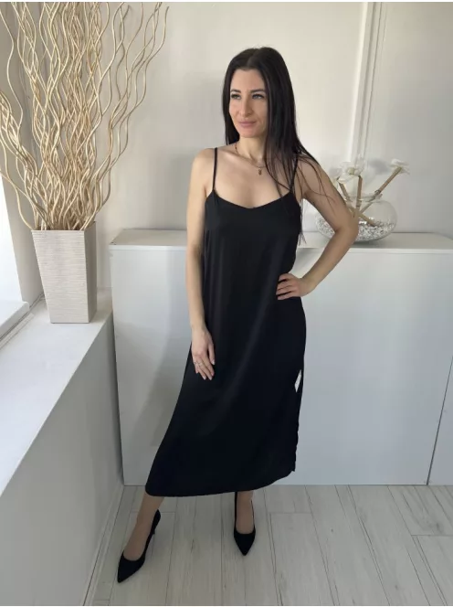 New Look (M) Fekete Pántos, Oldalt Sliccelt Mellbevarrásos Ruha