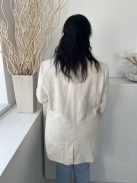 Primark (L) Drapp Elől Gombos, Zsebes Anyagában Mintás, Galléros Kabát