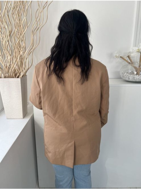 New Look (XL) Barna Elől Gombos, Zsebes Válltöméses, Galléros Blézer