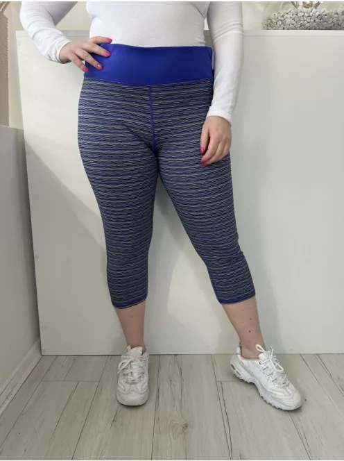 F&F (XL) Királykék Színes Mintás, Széles Gumisderekú Rugalmas Anyagú, Térd Nadrág