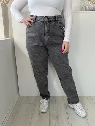   Primark (XL) Szürke Elől Gombos, Zsebes Övtartós, Farmer Nadrág