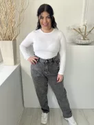 Primark (XL) Szürke Elől Gombos, Zsebes Övtartós, Farmer Nadrág
