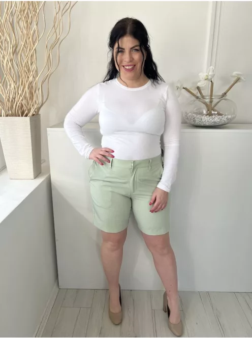  (L) Menta Elől Kapcsos, Övtartós Zsebes Rövidnadrág