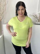 Dare2b (L) Neon Zöld V Kivágású Rugalmas Anyagú Felső