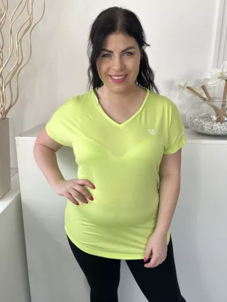 Dare2b (L) Neon Zöld V Kivágású Rugalmas Anyagú Felső