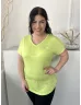 Dare2b (L) Neon Zöld V Kivágású Rugalmas Anyagú Felső