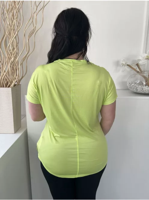 Dare2b (L) Neon Zöld V Kivágású Rugalmas Anyagú Felső