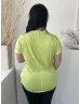 Dare2b (L) Neon Zöld V Kivágású Rugalmas Anyagú Felső