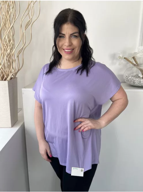 Primark (XL) Lila Anyagában Apró Lyukacsos Mintás Kerek Nyakú, Rugalmas Anyagú Felső