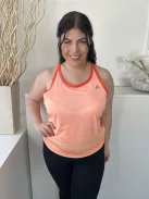 Adidas (L) Barackszínű Mellnél Feliratos Pántos, Rugalmas Anyagú Felső