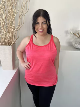   Atletic Works (L) Rózsaszín Anyagában Mintás, Pántos Rugalmas Anyagú Felső