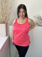 Atletic Works (L) Rózsaszín Anyagában Mintás, Pántos Rugalmas Anyagú Felső