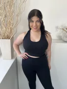 Next (L) Fekete Hátul Keresztpántos Rövid Derekú Felső