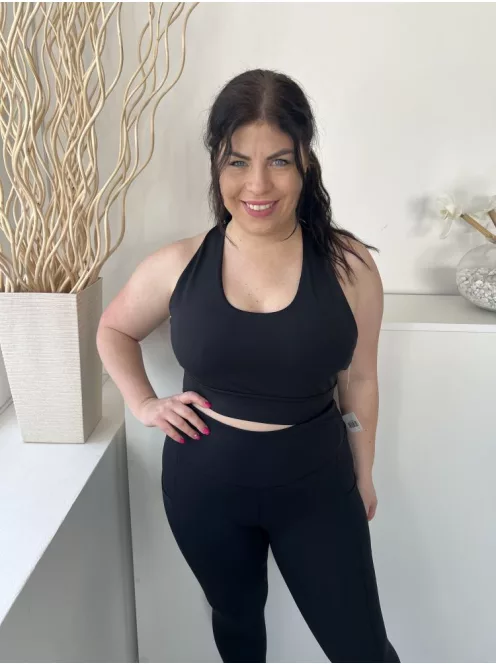 Next (L) Fekete Hátul Keresztpántos Rövid Derekú Felső