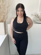 Next (L) Fekete Hátul Keresztpántos Rövid Derekú Felső