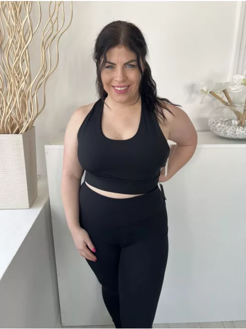 Next (L) Fekete Hátul Keresztpántos Rövid Derekú Felső