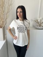 ÚJ Papaya (M) Törtfehér Elől Feliratos, 100% Pamut Fémdísz Pöttyös Felső