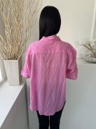 Primark (M) Rózsaszín Elől Végig Gombos, Galléros Enyhén Áttetsző, 100% Pamut Felső