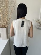 ÚJ F&F (M) Fehér Aranyszálas, Virágmintás Csipkés, Bélelt Felső