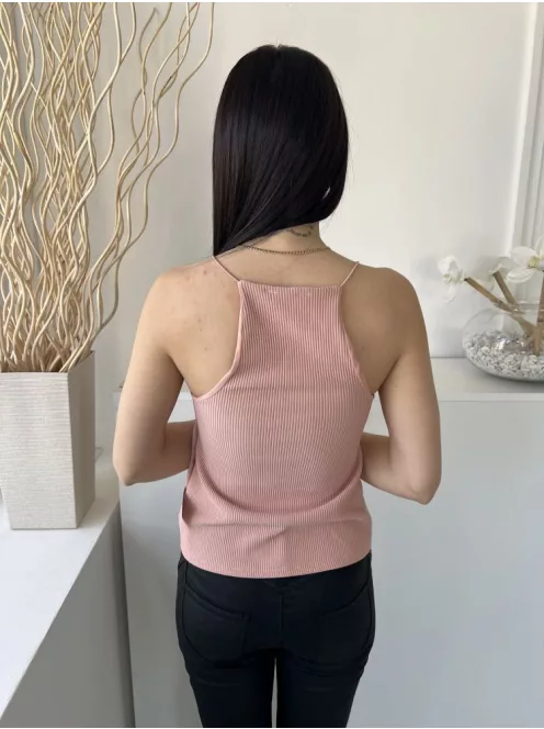 New Look (M) Mályva Anyagában Bordázott, Pántos Bélelt Felső