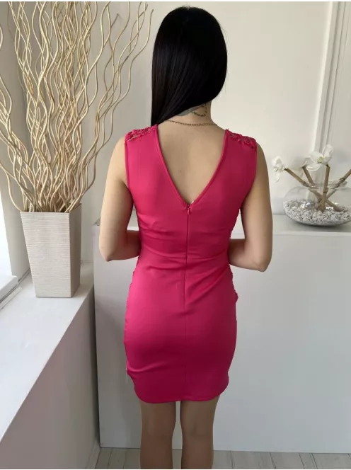 Bodyflirt (XS) Pink Felül Csipkés Anyagú, Hátul Cipzáros Hátul Mélykivágású Ruha