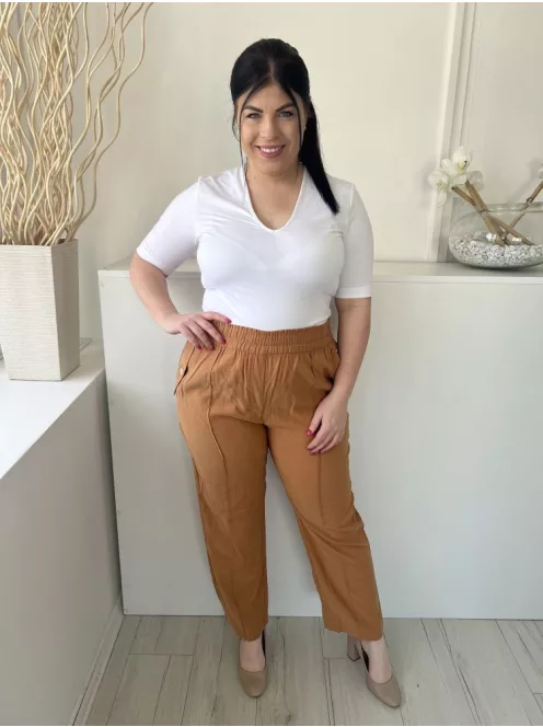 Next (L) Tevebarna Derékban Darázsolt, Zsebes Elől Élvarrásos Nadrág