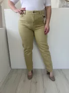 TU (L) Mustársárga Elől Gombos, Zsebes Szűkített Szárú, Farmer Nadrág