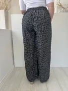  (XL) Szürke Barna-Fekete Foltmintás, Derékban Darázsolt Bőszárú Nadrág