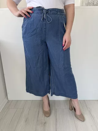   Nutmeg (L) Kék Derékban Összehúzható, Megkötős Zsebes, Bőszárú, Farmer Nadrág