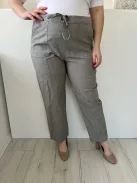 Isle (L) Zöldes Szürke Derékban Összehúzható, Megkötős Zsebes, 100% Pamut Alapanyagú Nadrág