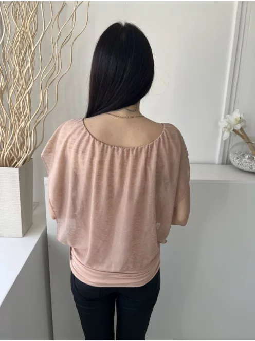  (M) Mályva Anyagában Mintás, Lepel Fazonú Bélelt Felső