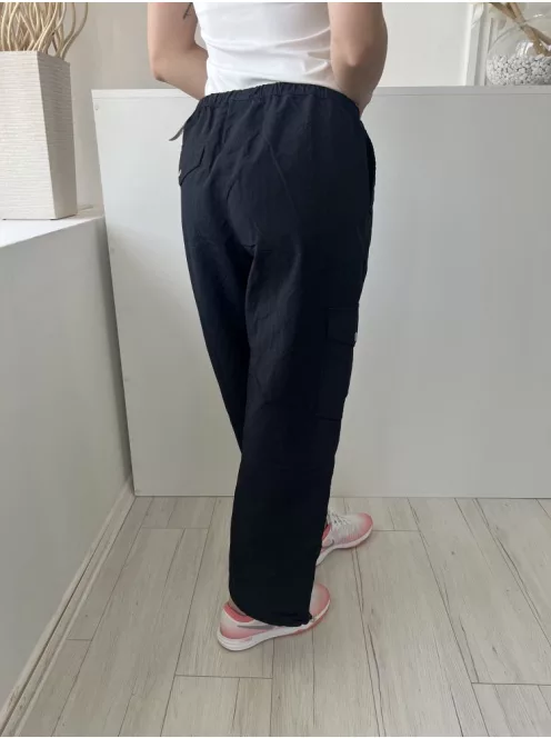 Next (S) Fekete Derékban Összehúzható, Oldalt Zsebes Susogós  Nadrág