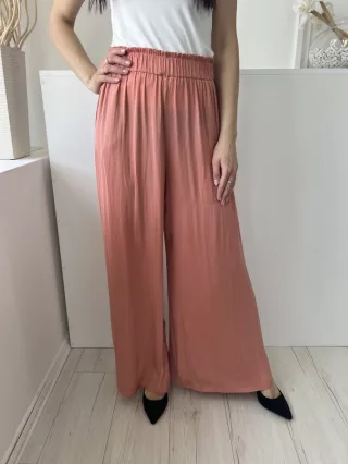   ZARA (XS) Fahéj Gumisderekú, Fodros Szegélyű Bőszárú Nadrág