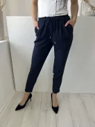 ZARA (XS) Sötétkék Derékban Összehúzható, Megkötős Zsebes Nadrág