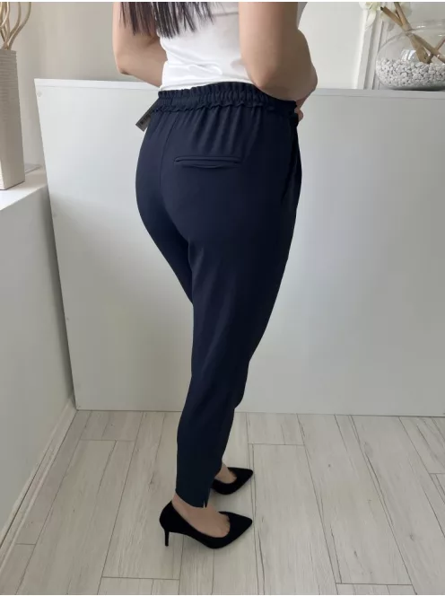 ZARA (XS) Sötétkék Derékban Összehúzható, Megkötős Zsebes Nadrág