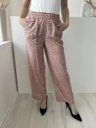 Papaya (S) Fehér Apró Színes Mintás, Zsebes Darázsolt Derekú Nadrág