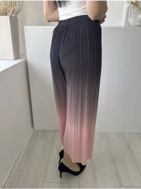  (S) Sötétlila-Rózsaszín Gumisderekú, Pliszírozott Bőszárú Nadrág