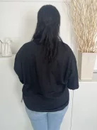 COS (L) Fekete Magasított Nyakú 100% Pamut Alapanyagú Felső