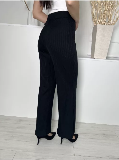 Primark (M) Fekete Anyagában Bordázott, Gumisderekú Bőszárú Nadrág