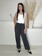 Primark (S) Grafitszürke Derékban Összehúzható, Megkötős Zsebes, Élvarrásos Nadrág