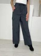 Mint Velvet (S) Szürke Derékban Összehúzható, Megkötős Oldalt Zsebes, Bőszárú Nadrág