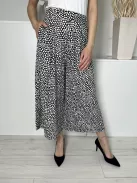 ÚJ New Look (M) Fekete Fehér Foltmintás, Hátul Gumisderekú Zsebes, Bőszárú Nadrág