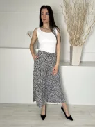 ÚJ New Look (M) Fekete Fehér Foltmintás, Hátul Gumisderekú Zsebes, Bőszárú Nadrág