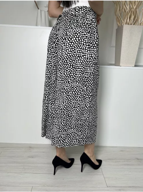 ÚJ New Look (M) Fekete Fehér Foltmintás, Hátul Gumisderekú Zsebes, Bőszárú Nadrág