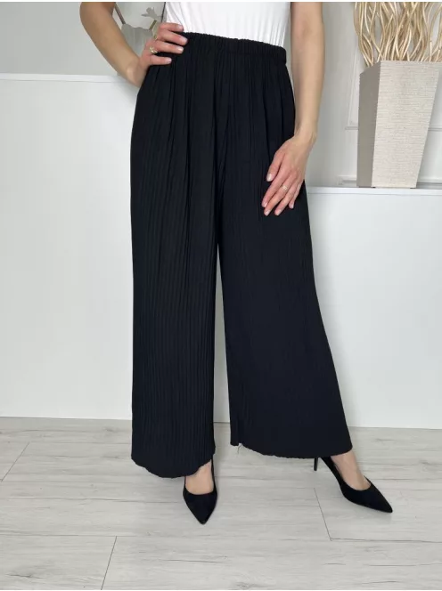  (M) Fekete Anyagában Csíkos, Gumisderekú Bőszárú Nadrág