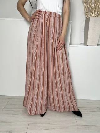   Pretty Little Thing (S) Fahéj Fehér Csíkos, Gumisderekú Bőszárú Nadrág