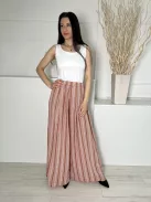 Pretty Little Thing (S) Fahéj Fehér Csíkos, Gumisderekú Bőszárú Nadrág