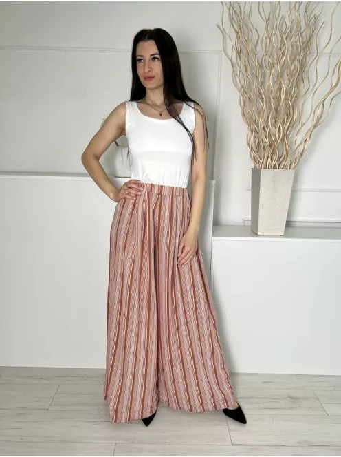 Pretty Little Thing (S) Fahéj Fehér Csíkos, Gumisderekú Bőszárú Nadrág