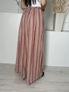 Pretty Little Thing (S) Fahéj Fehér Csíkos, Gumisderekú Bőszárú Nadrág